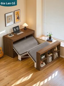 JIALANGE | Giường Gấp Gỗ Nguyên Khối Có Bàn Ngầm Dành Cho Người Đơn