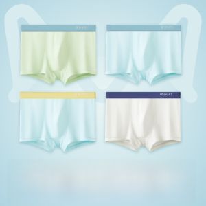 Miiow | Childrens Ice Silk Antibacterial Underwear Boys Developmental Period Comfortable Breathable Nylon Briefs Mid Waist Briefs
