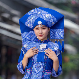 เครื่องประดับผมสไตล์ชาติพันธุ์สีขาว หมวกเงินมอญสำหรับการแสดงบนเวที เครื่องประดับผมแบบใหม่สำหรับการแสดงบนเวที