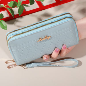 Zip Around Long Wallet Womens Fashion Letter Detail Wristlet Versatile Phone Wallet With Zipper Pocket