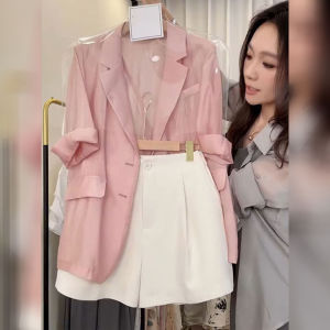 DANTING | Fashion Summer Petite Enhancing Pink Suit Shorts Set