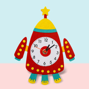Creative DIY Handmade Cartoon Clock Surface Time Recognition Teaching Tools Childrens Material Kit Educational Toys