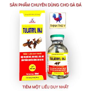 TULATRYL INJ (20ml) - Đặc tr.i khò khè hen khẹc CRD ORT sổ mũi sưng phù đầu. Sản phẩm chuyên dùng cho gà đá (Tulathromycin tiêm hoặc nhỏ miệng)