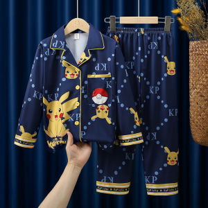 New Childrens Pajamas  Long Sleeved Spring And Autumn Cartoon Medium Sleeves That Can Be Worn as Home Clothing