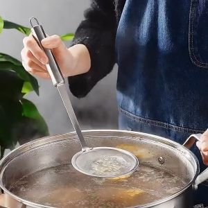 Stainless Steel Cooking Skimmer Kitchen Gadgets Tool Fat Skimmer Spoon Grease Strainer Ladle