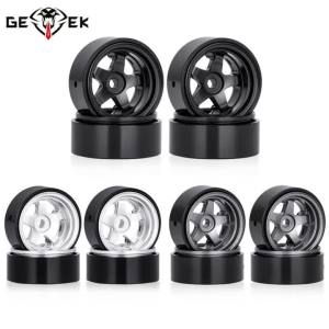 0.7 Aluminum 5-Spokes Beadlock Wheel Rims Tire Set for 1/30 RC Crawler Car SCX30 Jeep Wrangler JLU Ford Bronco Upgrade Parts