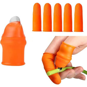 ชุดป้องกันปลายนิ้วผักน้ำยาป้องกันเล็บทำจากซิลิโคนสำหรับปอกเปลือกกระเทียมอุปกรณ์ทำอาหารในครัว