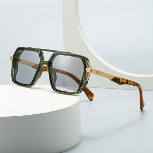 New European and American Style Mens Aviator Glasses Retro Double Bridge Square Frame Sunglasses Cross-Border Ready Stock 620