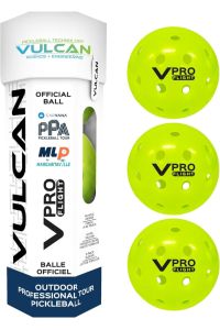 Vulcan | VPRO Flight Outdoor Pickleball | Official Ball of The PPA Tour | Hi-Vis Yellow
