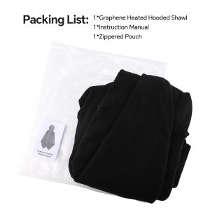 Afdeal | Heated Shawl Wearable Heated Blanket Graphene Heating Shawl with 3 Heat Levels Hooded Design USB Powered Portable Body Warmer
