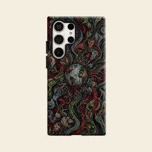 BILIBILI | Wounded Earth Dark Painting Luxury Fashion Full Lens Protective Case for Samsung Galaxy S26 S25 S24 A56 A36 Plus Ultra