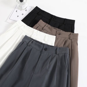 Cao Vòng Eo Chân Rộng Quần Âu Nữ Mùa Thu Rộng Rãi Thoải Mái Cắt Thẳng Dài Đến Sàn Quần Tây Thời Trang Sành Điệu Phong Cách Hàn Quốc Đi Lại