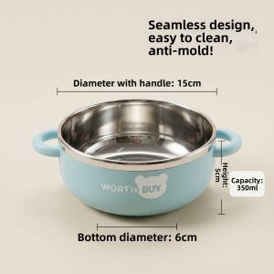 WODEBAIHUI | Non-slip 304 Stainless Steel Baby Feeding Bowl