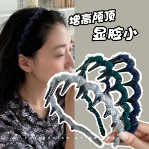 Fashionable Knitted Hairband Women's Versatile Hair Accessory Anti-Slip Hair Clip with Teeth for Face Washing and Hair Care
