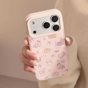 เคสโทรศัพท์ลายน้องแมวน่ารักสไตล์มินิมอล สำหรับ iPhone 17 AIR 16 Pro Max 15 14 13 Pro Max กันกระแทก สำหรับ Samsung Galaxy S25 S24 Ultra S23 Ultra Plus