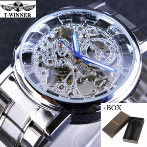 T-WINNER xem Hoàng Gia khắc cao thép không gỉ chất lượng nam giới Đồng hồ cơ tự động thương hiệu hàng đầu Đồng hồ nam sang trọng máy móc. Quà tặng cho nam giới