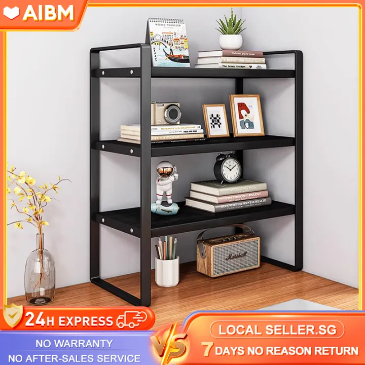 Desktop Library Rack AIBM 2/3 Tier Desktop Storage Rack Desktop Organizer Multi Layer ...