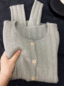 HUOLISI | Elegant Slimming Knitted Cardigan Gray