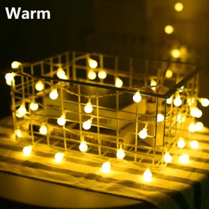 USB/Battery Powered LED Ball Wreath String Light Fairy Outdoor Light Birthday Wedding Home Festival Party Camping Light Decorati