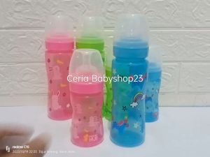 Popmax Botol Susu Bayi Polos Tanpa Gagang Wide Neck Karet Lebar Size 150ml