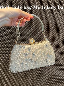New Chinese Style Retro Diamonds Handmade Beaded Beaded Bag Bridal Bag Handbag Female Dinner Bag Clutch Bag Banquet Bag