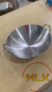 MLK Extra Tebal Wok with Double Ears Handle High Quality Kuali Stainless Steel Pemegang Dua Telinga