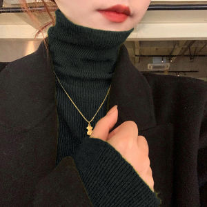 HUOLISI | Green High Turtleneck Autumn New Arrival Knit Sweater