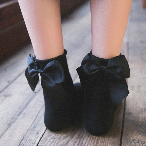 27 Colors.Chic Streetwear Womens Lovely Candy Color Bow Socks.Casual Female Contrast Color Short Socks.Cute Ladies Bow Knot Sox