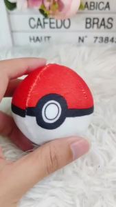 Bandai | Kawaii Anime Pokemon Plush Pokeball Pendant Mini Soft Stuffed Ball Key Chain Cute Backpack Charm Collectible Toy Cartoon Present