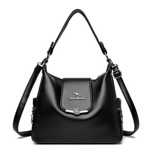 Ladies Soft Leather Crossbody Bag Large Capacity Single Shoulder Underarm Bag Fashionable New 2025 Versatile for Older Women