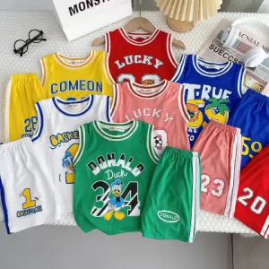 Bộ Quần Áo Ba Lỗ Trẻ Em Hiệu NATUCO Vải Thun Lạnh Mềm Mát Phối Màu Phong Cách Thể Thao Cho Bé 8-27kg BL-IN47