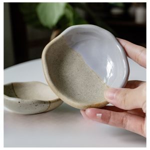 Nordic Irregular Clay Sauce Dish 3.4 Inch Retro Kiln Change Restaurant Flavor Dish Plate Creative Hot Pot Dipping Sauce Dish