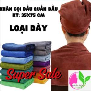 Khăn Tắm Gội Coton Nhiều Màu Siêu Thấm Nước Không Xù Lông( Giao màu ngẫu nhiên )35×75cm