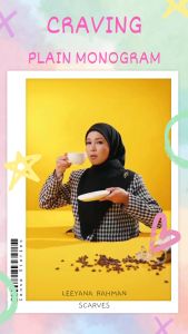 🌷 [STOCK CLEARANCE] (LR CRAVING READYSTOCK + Free Gift Mini Brooch) Tudung Leeyana Rahman Plain Monogram Craving 45 Premium Milk Chiffon With Luxurious Scent Wangi Lasercut Less Iron Mudah Bentuk Awning On Point