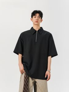 HetingHOME | Hetinghome Summer Loose Fit Polo Neck Short Sleeve T-Shirt For Men Couple Trendy Brand Youthful Style Polyester Blend Casual Wear