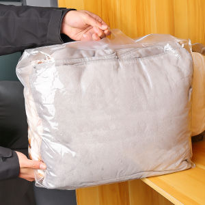 Transparent PVC Quilt Storage Bag Bedcover Quilt Packaging Bag with Handle Zip Clothes Storage Bag