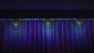 Dây đèn LED rèm lưới đuôi công bóng màu V8 292LED bộ 3 đuôi cắm điện 8 chế độ nháy trang trí Giáng Sinh Noen Lễ Tết