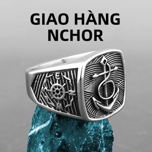 Viking Mỏ Neo Nhẫn Inox Dành Cho Nam Độc Đoán Hải Quân Phong Cách Cá Tính Thiết Kế Ban Đầu Trang Sức Kim Loại