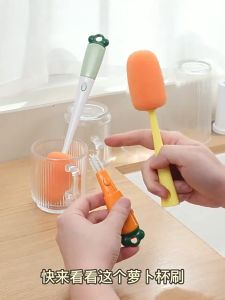 Water Bottle Brush Cup Cleaning Changeable Sponge For Nursing Brush Cleaner Baby Milk Thermos Cleanser Travel Portable