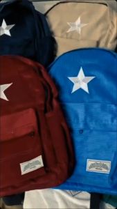 TAS SEKOLAH- Tas Ransel Corduroy / Bagpack Star Black