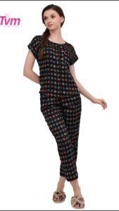 Bộ dài nữ ngắn tay B680 Tvm Luxury Homewear chất liệu satin