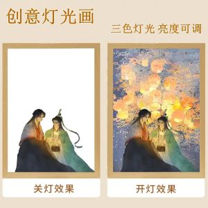 Decorative LED Night Light Frame Desktop Bedroom Decoration for Anti-Hero Self-Survival System Anime Cartoon Accessories