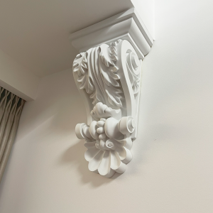 PU Gypsum High Quality Pillar Head Lightweight Carved Bracket for Indoor Villa Wall Ceiling Architectural Home Decor