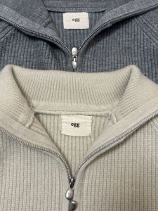 Warmth Outerwear Double Zipper Collar Single Item Heavyweight Dongda Gate Style Commute Korean Loose Fit Knitted Cardigan