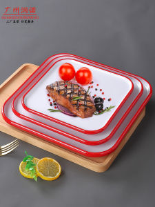 จานไวนิลโมเสกแบบสี่เหลี่ยม จานอบได้ร้อนสำหรับใช้ในโรงแรมและร้านอาหาร จานไวนิลโมเสกแบบดั้งเดิมที่สร้างสรรค์และทันสมัย