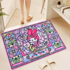 พรมกันลื่นแบบดูดซับน้ำจากดินสีดิบสำหรับประตูห้องน้ำ ด้านนอก แห้งเร็ว พรมสำหรับห้องน้ำและห้องน้ำ สไตล์การ์ตูน Sanrio