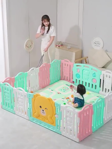 Playpark Playpen for Baby Foldable Large Stable Adjustable Shape Anti-pushing Safety Barrier Easy to Install