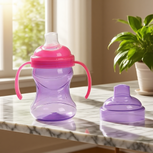 Baby silicone duckbill water bottle 270ml baby learning to drink cup over 6 months PP BPA-free water cup non-slip handle and easy-to-hold drinking cup training