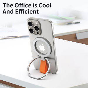 Dạng nhẫn từ tính Grip Kim Loại Điện Thoại Magsafe Đứng Máy Tính Để Bàn Kép Gấp Giá đỡ điện thoại cho Iphone 12/13/14/15 Pro Max Series