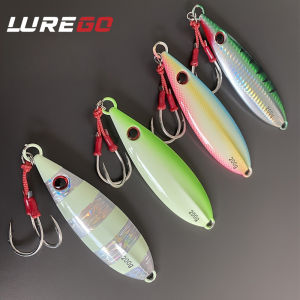 1pc 150g/200g Slow Pitch Jig – Saltwater Jigging Lure with BKK 5/0 Assist Hooks Vertical Ocean Fishing Bait
